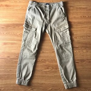 Men’s khaki cargo joggers by Ring of Fire